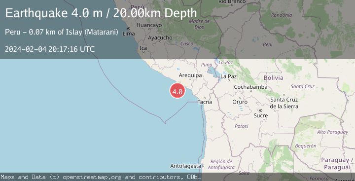 Map of NEAR COAST OF SOUTHERN PERU