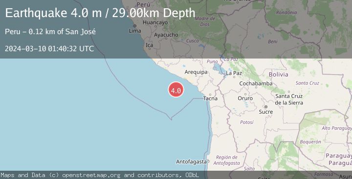 Map of OFF COAST OF SOUTHERN PERU