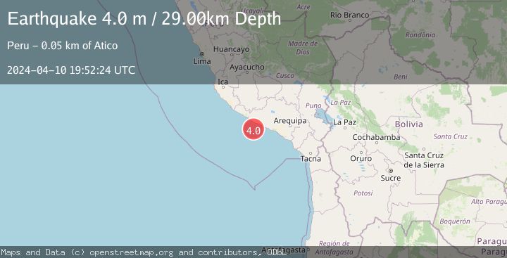 Map of NEAR COAST OF SOUTHERN PERU