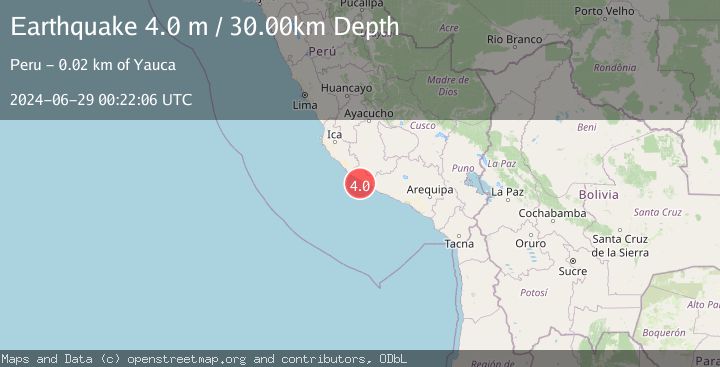 Map of NEAR COAST OF SOUTHERN PERU