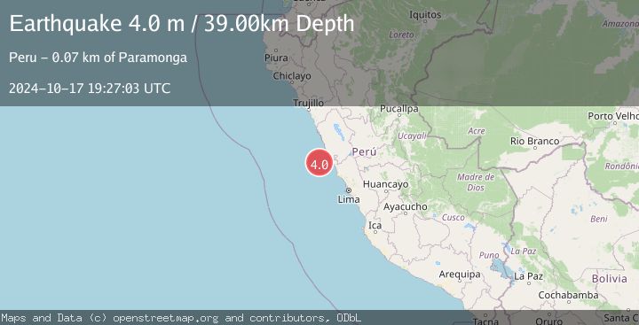 Map of NEAR COAST OF CENTRAL PERU
