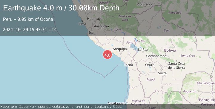 Map of NEAR COAST OF SOUTHERN PERU