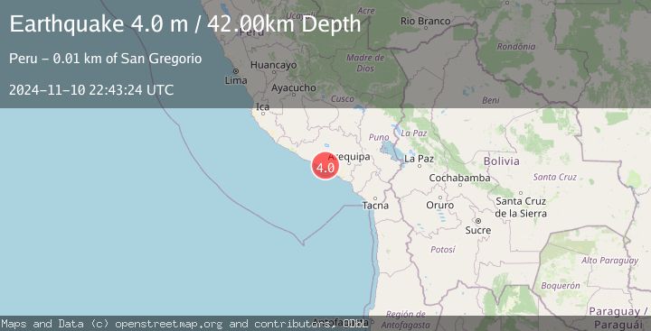 Map of NEAR COAST OF SOUTHERN PERU