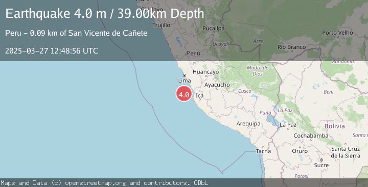 Map of OFF COAST OF CENTRAL PERU