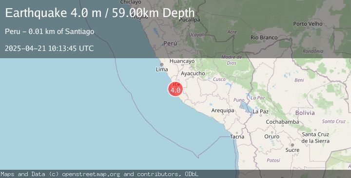 Map of NEAR COAST OF CENTRAL PERU