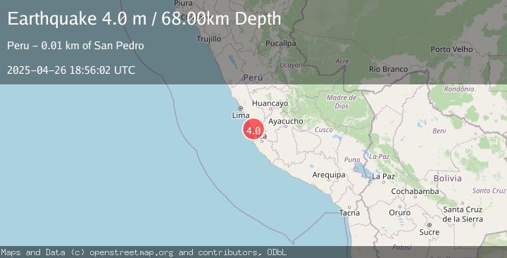 Map of NEAR COAST OF CENTRAL PERU