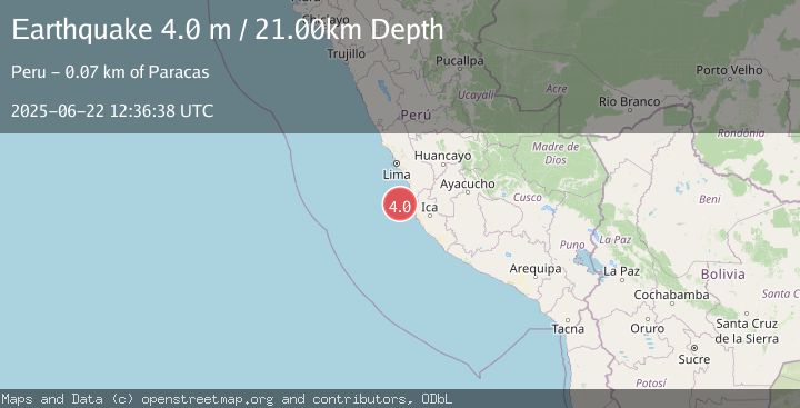 Map of NEAR COAST OF CENTRAL PERU