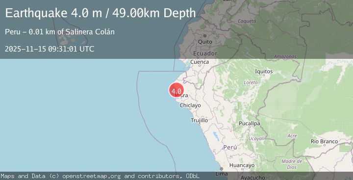 Map of NEAR COAST OF NORTHERN PERU
