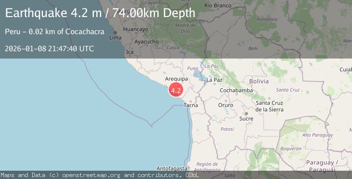 Map of NEAR COAST OF SOUTHERN PERU