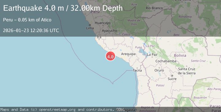 Map of NEAR COAST OF SOUTHERN PERU