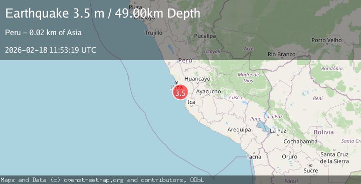 Map of NEAR COAST OF CENTRAL PERU