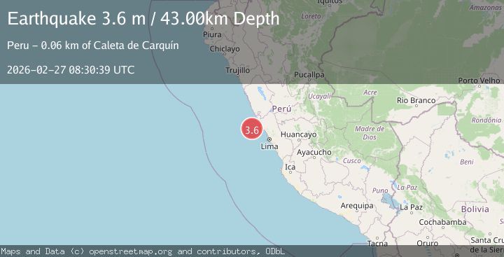 Map of OFF COAST OF CENTRAL PERU