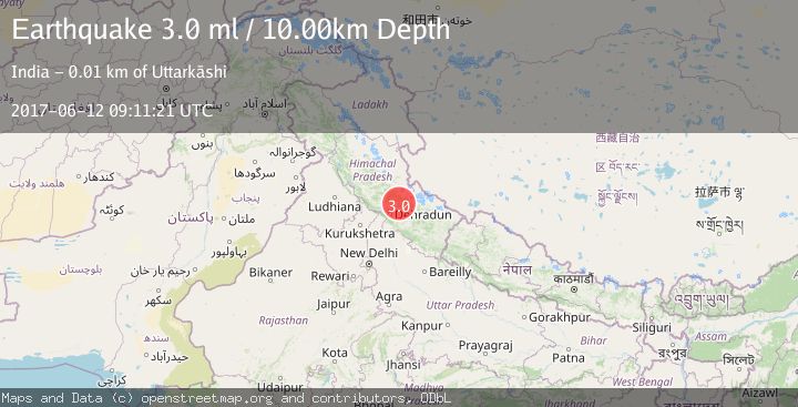 Map of UTTARANCHAL, INDIA