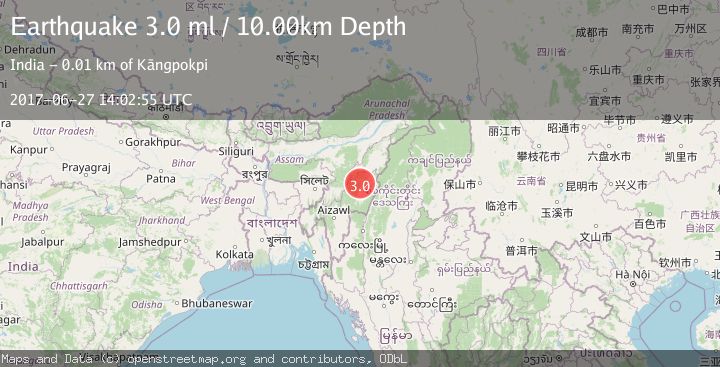 Map of ASSAM-NAGALAND-MANIPUR, INDIA