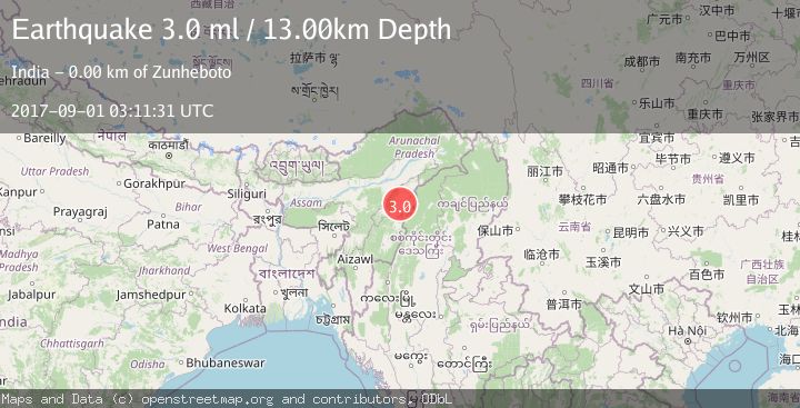 Map of ASSAM - NAGALAND REGION, INDIA