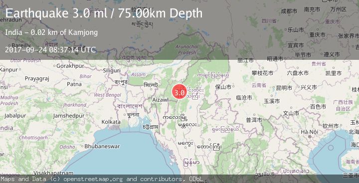 Map of MYANMAR-INDIA BORDER REGION