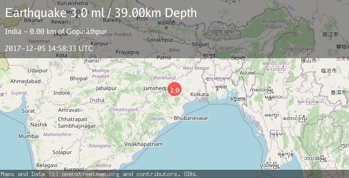 Map of JHARKHAND - ORISSA REGION, INDIA
