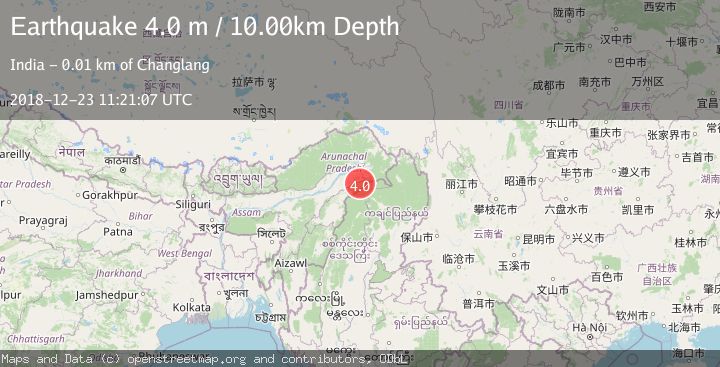 Map of ARUNACHAL PRADESH-ASSAM, INDIA
