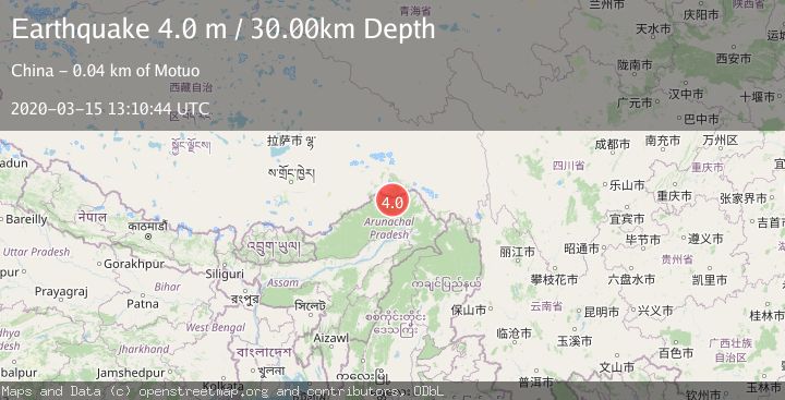 Map of EASTERN XIZANG-INDIA BORDER REG.