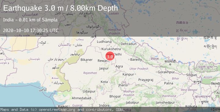 Map of HARYANA - DELHI REGION, INDIA