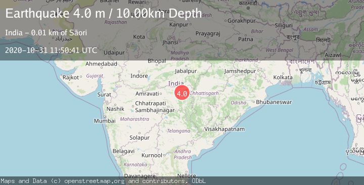 Map of MADH. PRADESH-MAHARASHTRA, INDIA