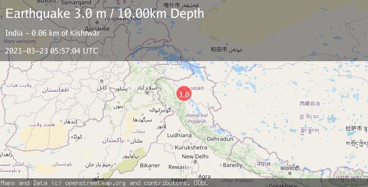 Map of KASHMIR-INDIA BORDER REGION
