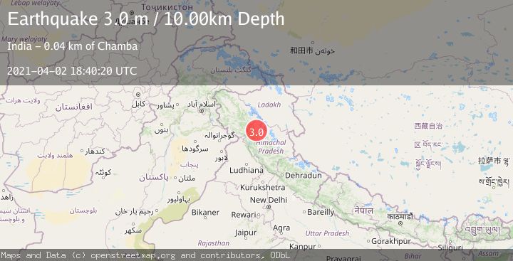 Map of HIMACHAL PRADESH, INDIA