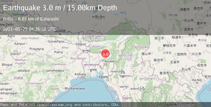 Map of MEGHALAYA - ASSAM REGION, INDIA