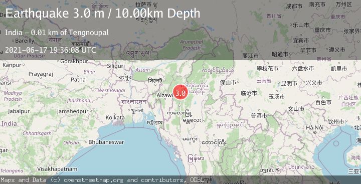 Map of MYANMAR-INDIA BORDER REGION