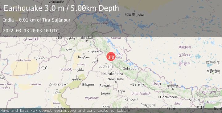 Map of PUNJAB-HIMACHAL PRADESH, INDIA