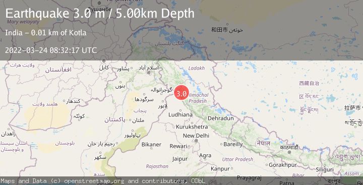 Map of KASHMIR-INDIA BORDER REGION