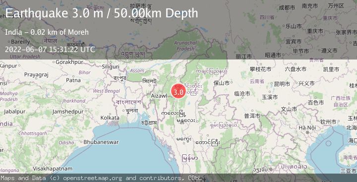 Map of MYANMAR-INDIA BORDER REGION