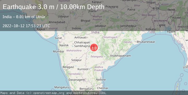 Map of MAHARASHTRA-ANDH. PRADESH, INDIA