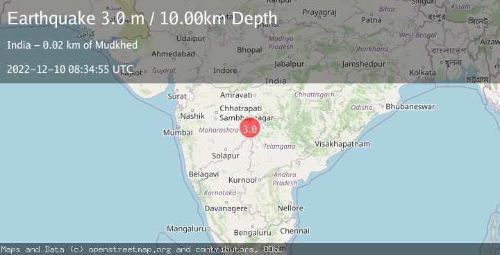Map of MAHARASHTRA-ANDH. PRADESH, INDIA