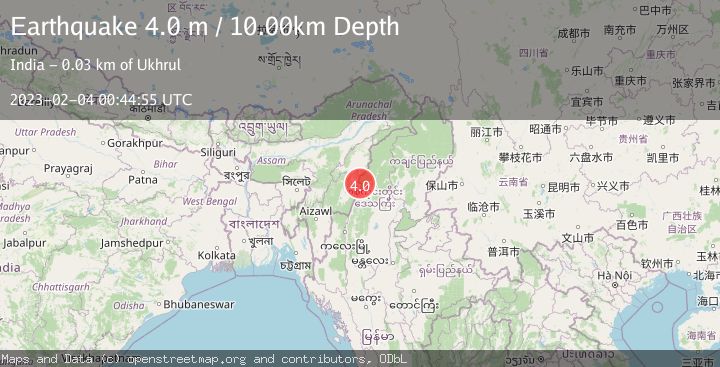 Map of MYANMAR-INDIA BORDER REGION