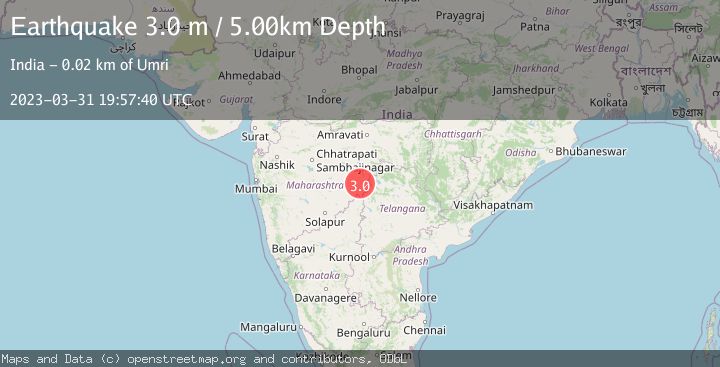 Map of MAHARASHTRA-ANDH. PRADESH, INDIA