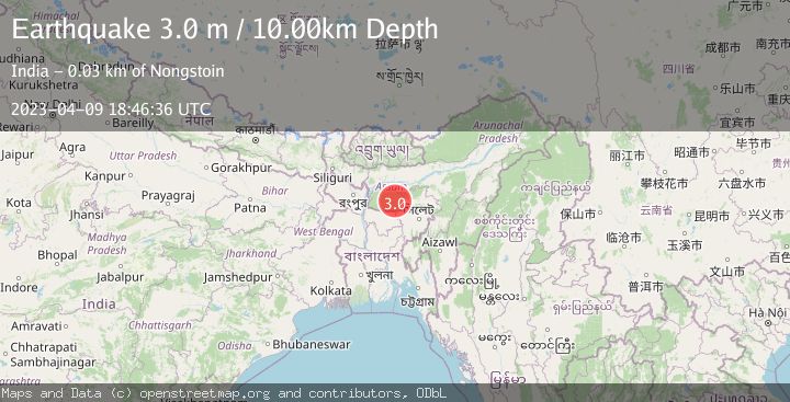 Map of MEGHALAYA, INDIA REGION