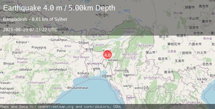 Map of INDIA-BANGLADESH BORDER REGION