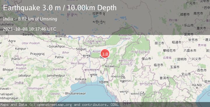 Map of MEGHALAYA - ASSAM REGION, INDIA