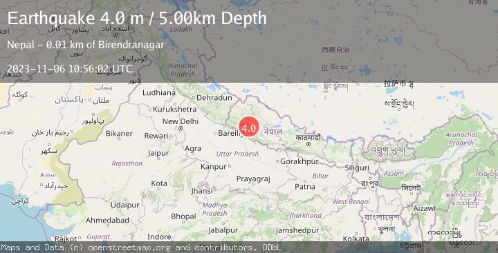 Map of NEPAL-INDIA BORDER REGION