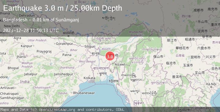 Map of MEGHALAYA, INDIA REGION