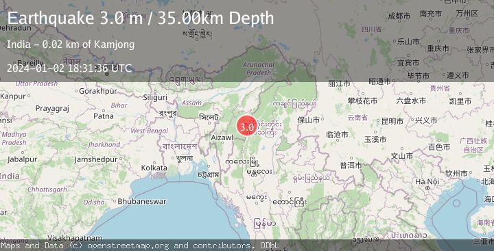 Map of MYANMAR-INDIA BORDER REGION