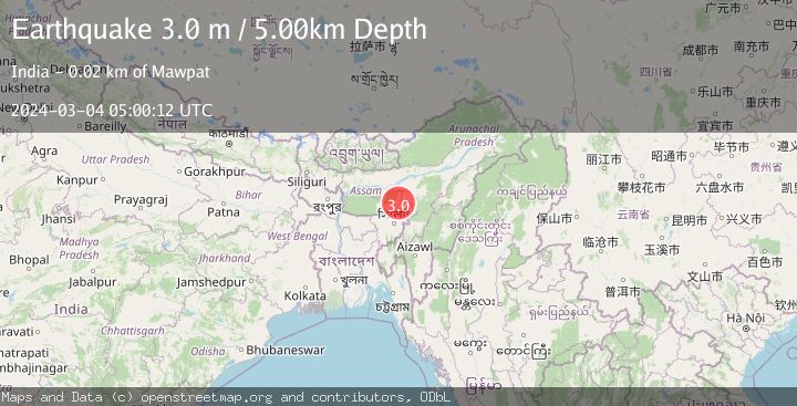 Map of MEGHALAYA - ASSAM REGION, INDIA