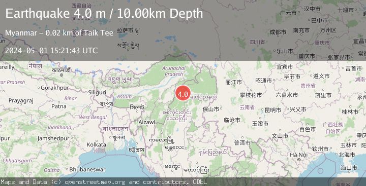 Map of MYANMAR-INDIA BORDER REGION
