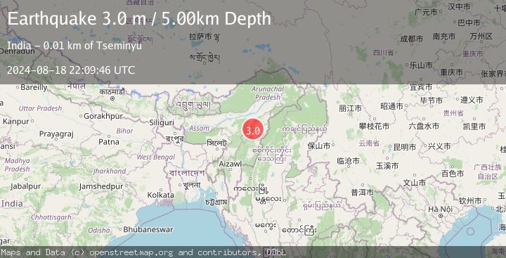 Map of ASSAM - NAGALAND REGION, INDIA