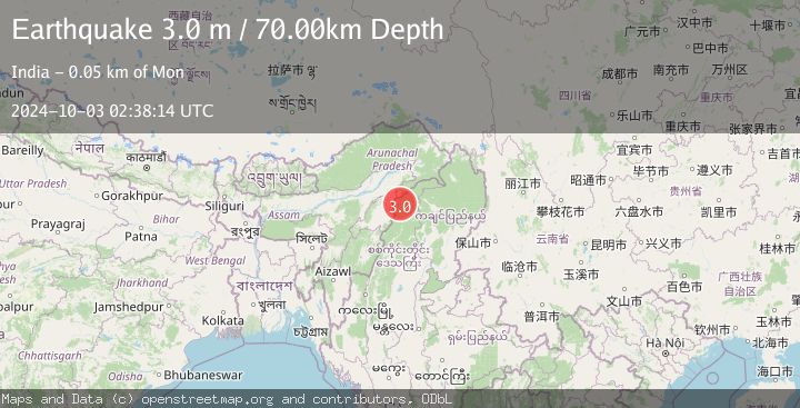 Map of MYANMAR-INDIA BORDER REGION