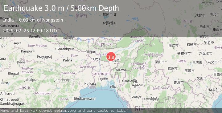 Map of MEGHALAYA, INDIA REGION