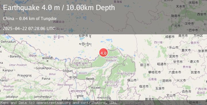 Map of EASTERN XIZANG-INDIA BORDER REG.