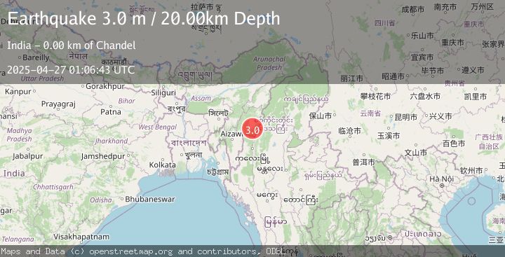 Map of MYANMAR-INDIA BORDER REGION