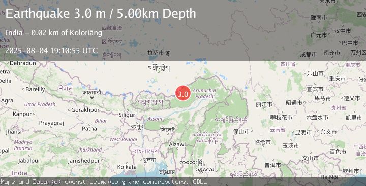 Map of EASTERN XIZANG-INDIA BORDER REG.